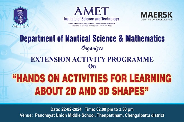 Extension Activity Programme on Hands on Activities for Learning about 2D and 3D Shapes