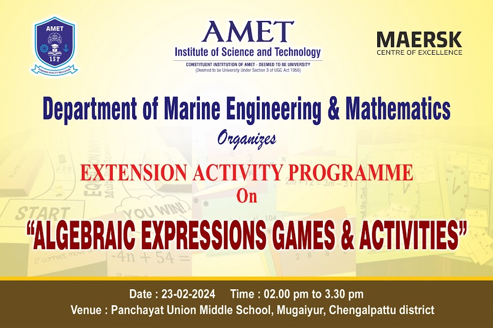 Extension Activity Programme on Algebraic Expressions Games & Activities